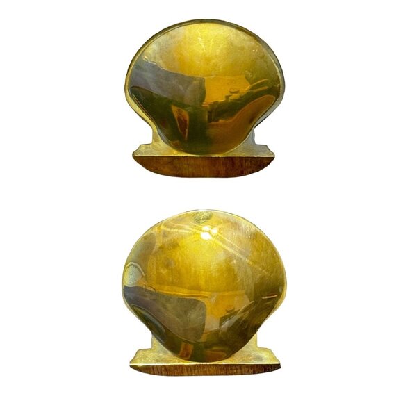 Vintage Solid Brass Shell Bookends Initial "H" - Picture 8 of 14